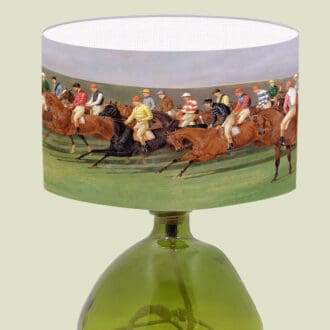 vintage lampshade horse racing antique print lightshade