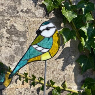 bluetit garden stake