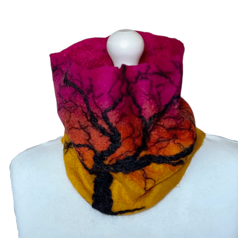 cowl-wool-felt-sunset-tree-handmade-marian-may-textile-art