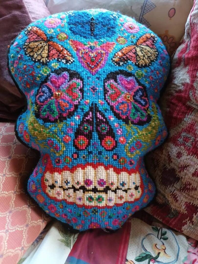 Sugar Skull Tapestry Kit Animal Fayre Designer Tapestry Kits 1