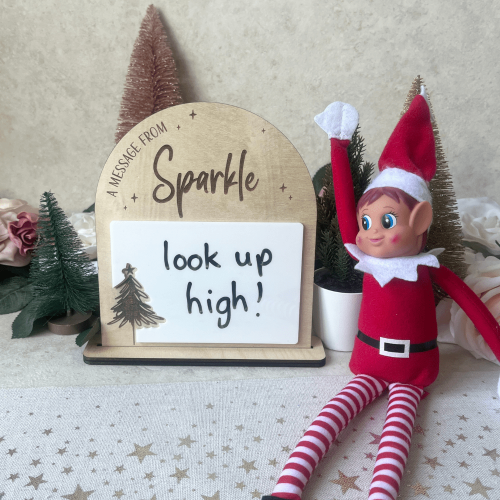 personalised elf on the shelf message board