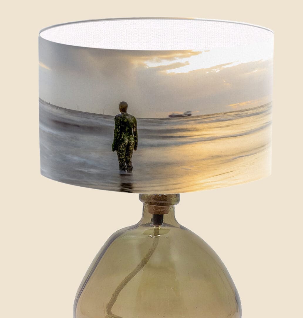 crosby beach liverpool lampshade sunset coastal lightshade urban lighting