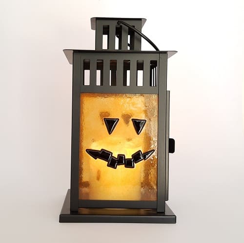 halloween_pumpkin_face_fused_glass_candle_lanter