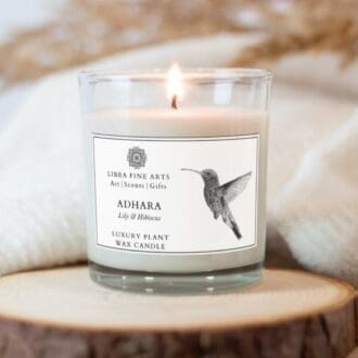 Lily and Hibiscus Hummingbird Candle by Libra fine Arts