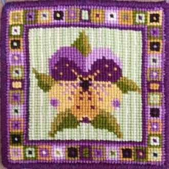 pansy Tile Tapestry kit Animal Fayre Designer Tapestry Kits 1