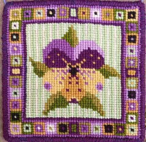 pansy Tile Tapestry kit Animal Fayre Designer Tapestry Kits 1