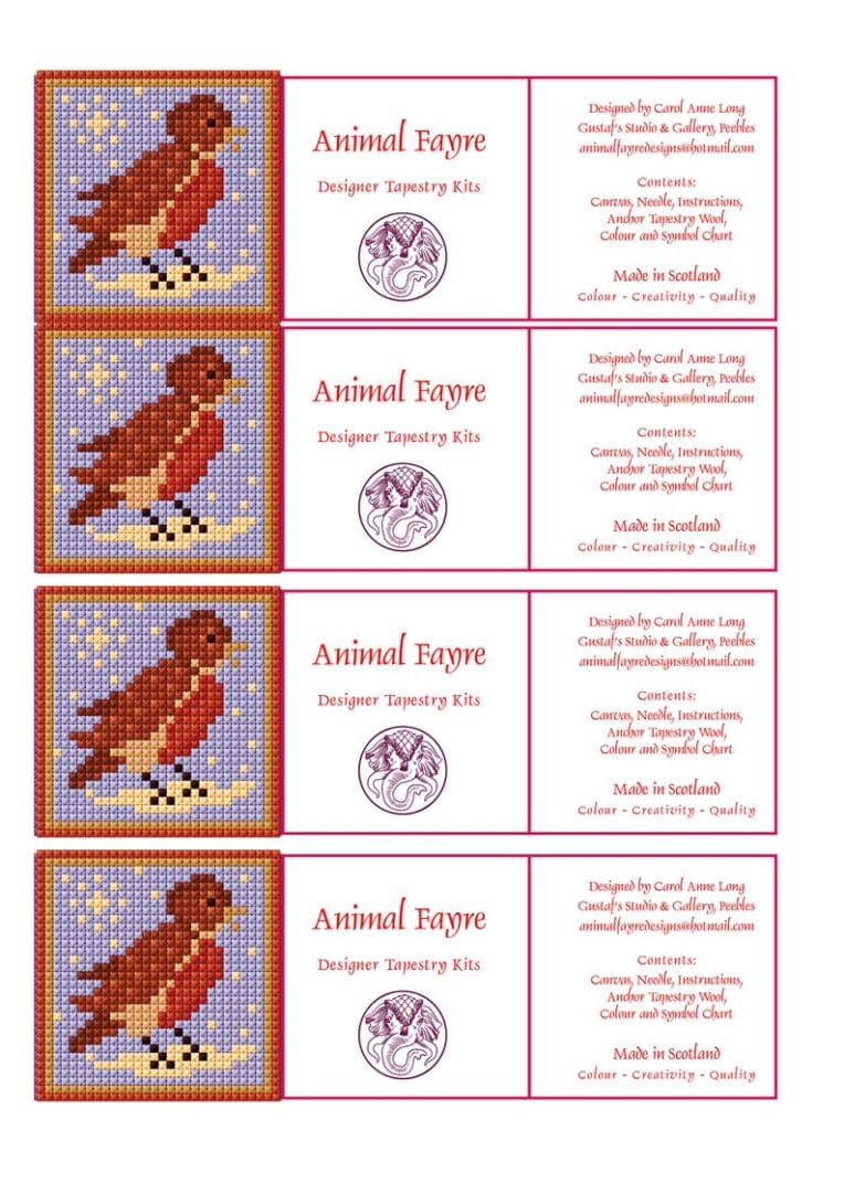 Robin Tapestry Mini-kit Animal Fayre Designer Tapestry Kits 1