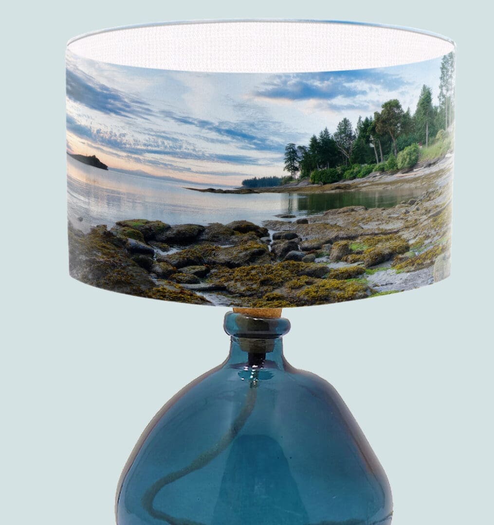 lakes mountains scene lightshade table lampshade standard lamp ceiling lighting