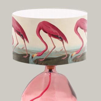 flamingo print lampshade period print vintage lightshade