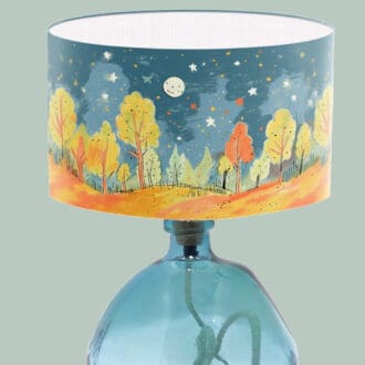 colourful lampshade bright color fun lightshade woodland illustration