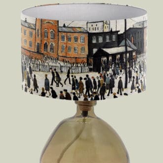 lowry print manchester artist lowry lampshade period print modern trendy lighting lightshade