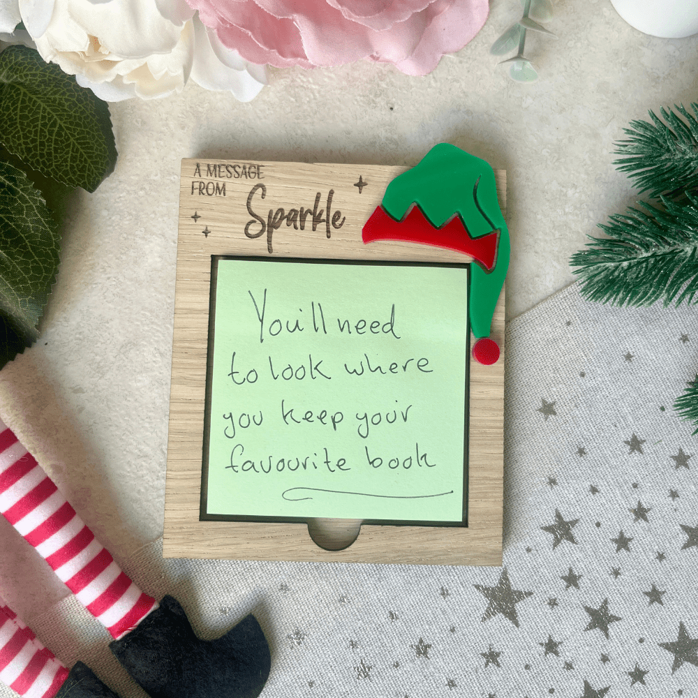 message from elf post it note holder