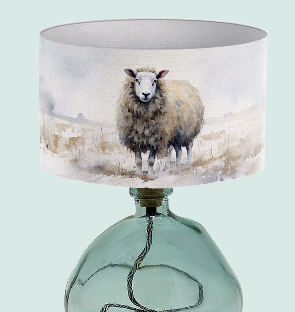 sheep watercolor illustration lampshade artistic watercolour lightshade