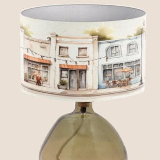 cafe shops and houses illustration lightshade for table lampshade standard lampshade