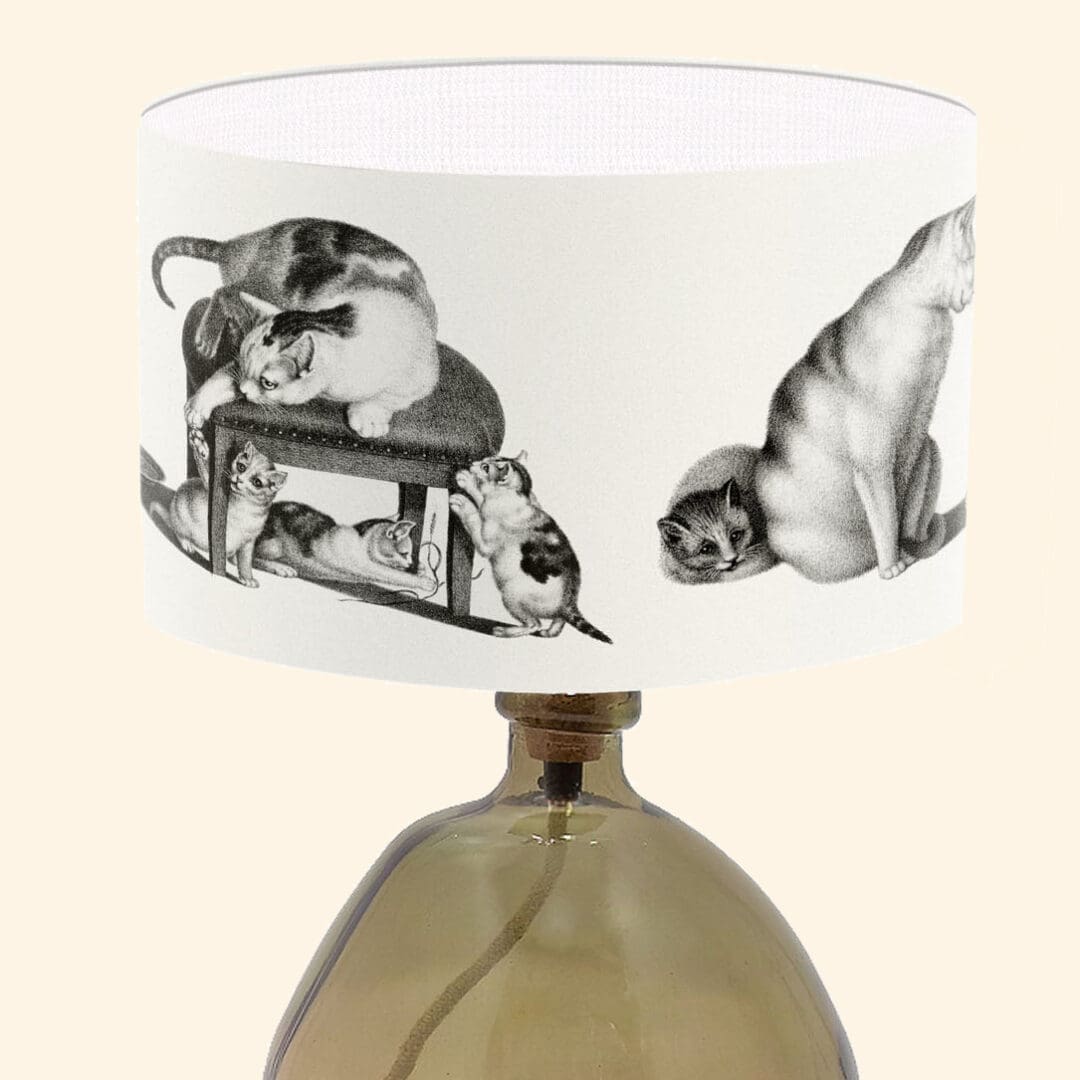 cat kitten illustration lampshade cat sketch lightshade for table and ceiling lights