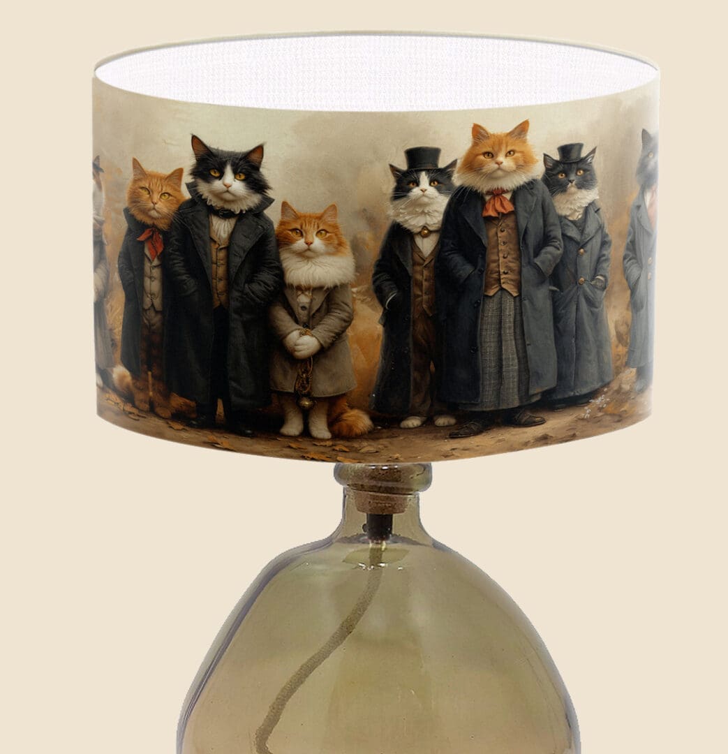 cats portrait fun lampshade peaky blinders character lightshade for table lamps floor lamp and ceiling lights