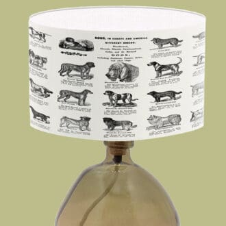 dog breed illustration lampshade vintage print lightshade for table lamp and ceiling lights