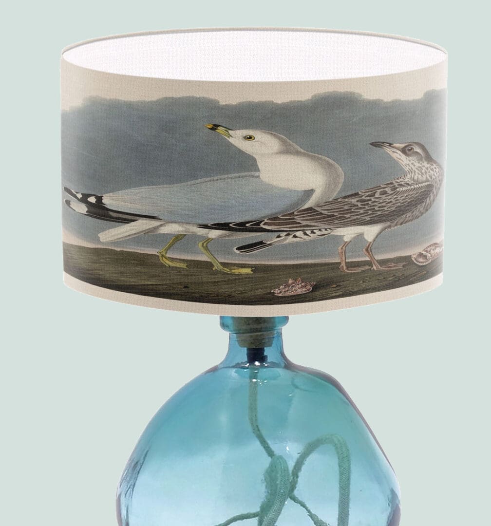 coastal lampshade seagull print illustration seaside lightshade table lamp floor lamps and ceiling lights