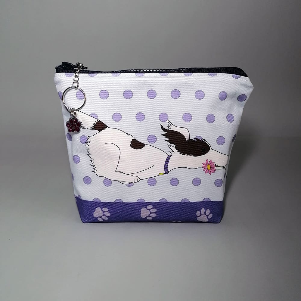 Dog and daisy print make up bag