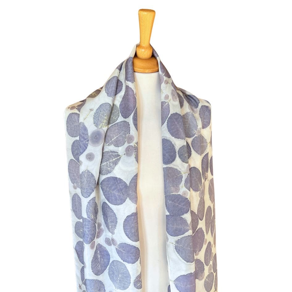 Blue-and-White-Botanicallly-Printed-Silk-Scarf