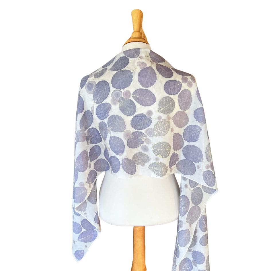 Blue-and-White-Botanically-Printed-Silk-Wrap