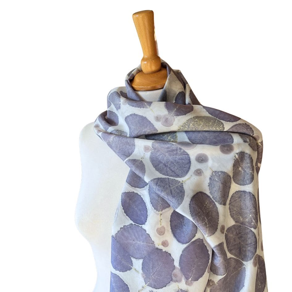 Botanically-Printed-Cotinus-Leaf-Silk-Scarf