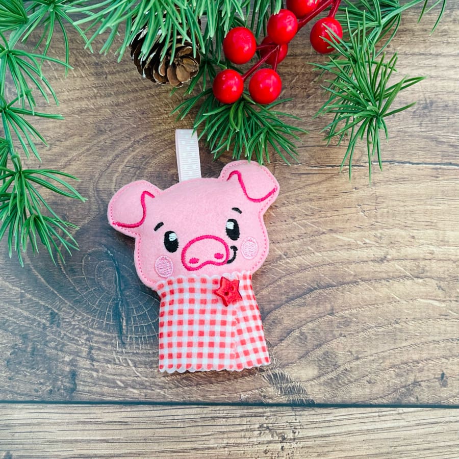 Christmas Pig In Blanket Hanging Decoration b