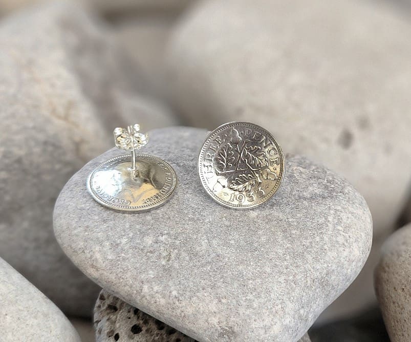 coin stud earrings