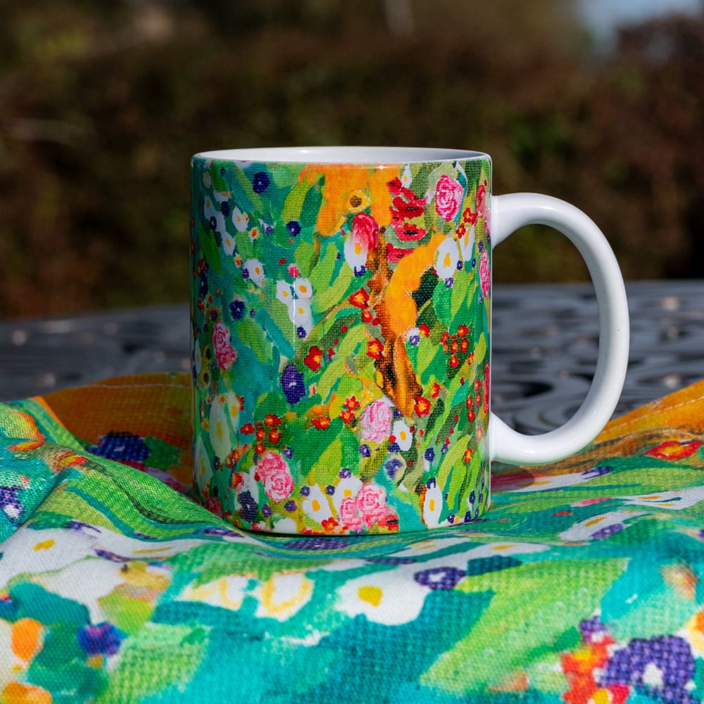 Designer ceramic mug summer bloom floral