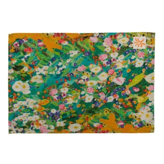 Designer cotton tea towel summer bloom floral