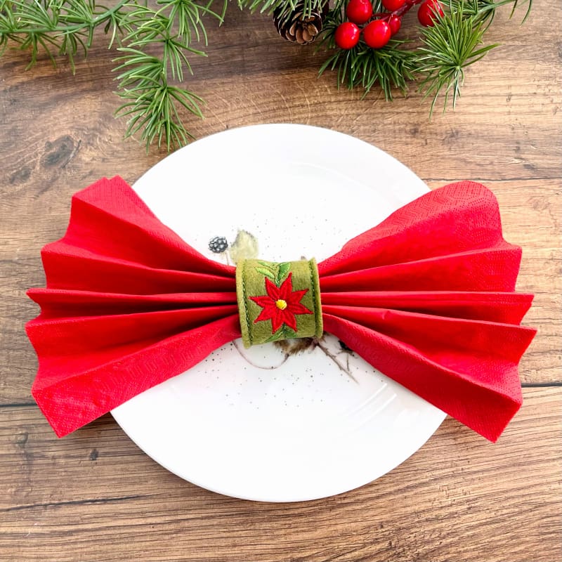 Folk Art Napkin Holders On Plate