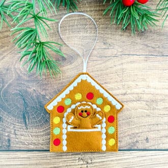 Ginger in a Gingerbread House Christmas Hanging Decoration