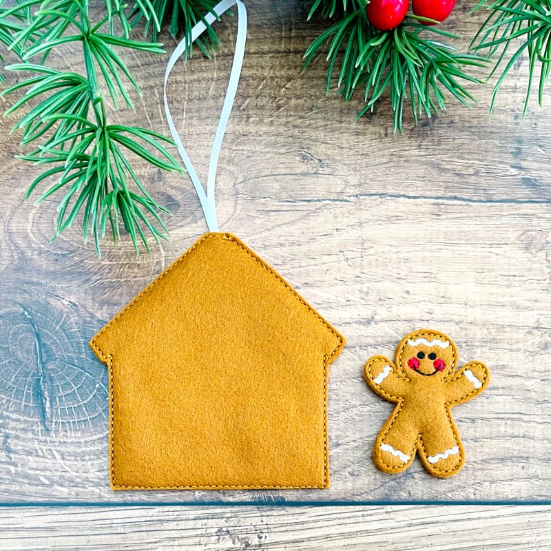 Ginger in a Gingerbread House Christmas Hanging Decoration Back