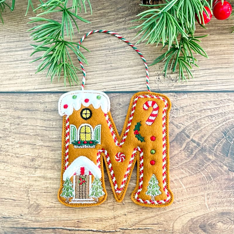 Gingerbread Alphabet Houses Hanging Decoration M