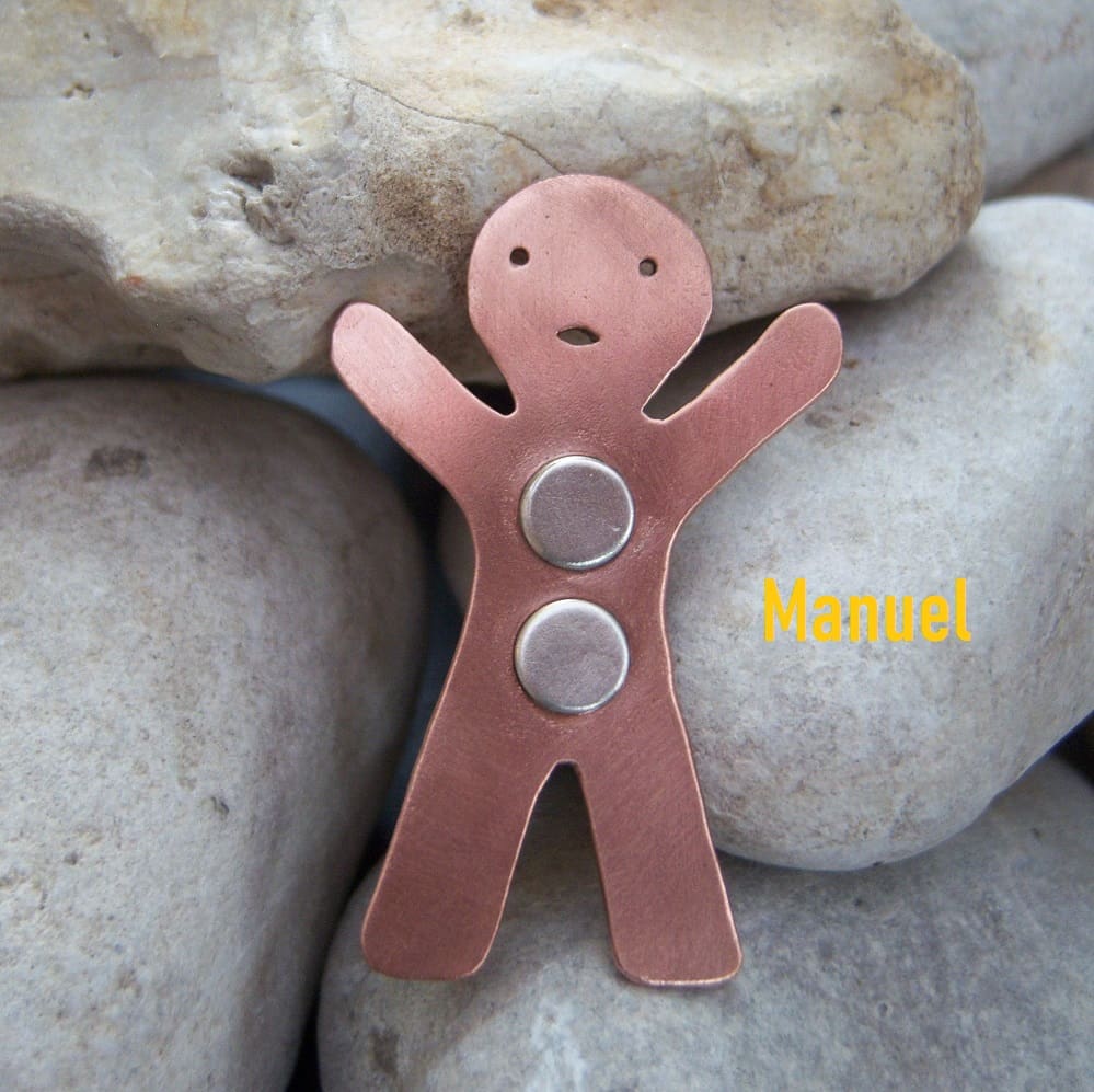 Gingerbread man brooch