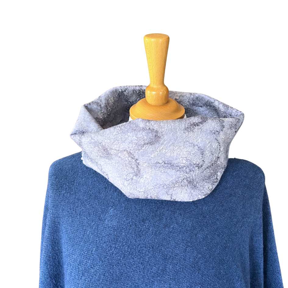 Handmade-Blue-Nuno-Felt-Neck-Cowl