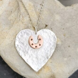 heart horseshoe pendant