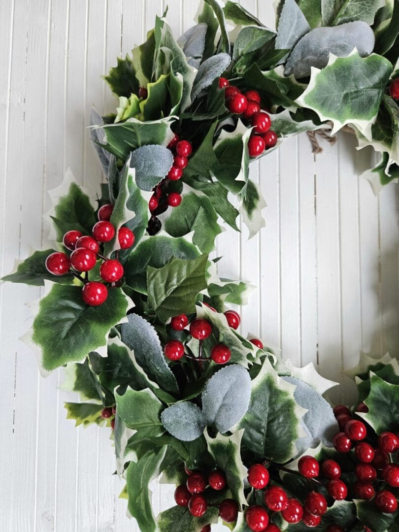 Red Berry Faux Holly wreath