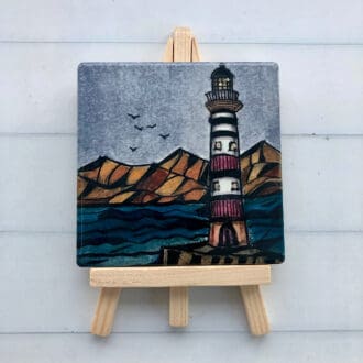 Lighthouse art tile & easel