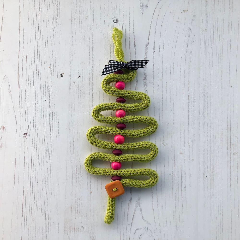 Knitted wire Christmas tree decoration