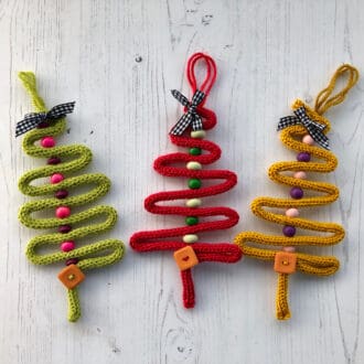 Knitted wire Christmas tree decoration