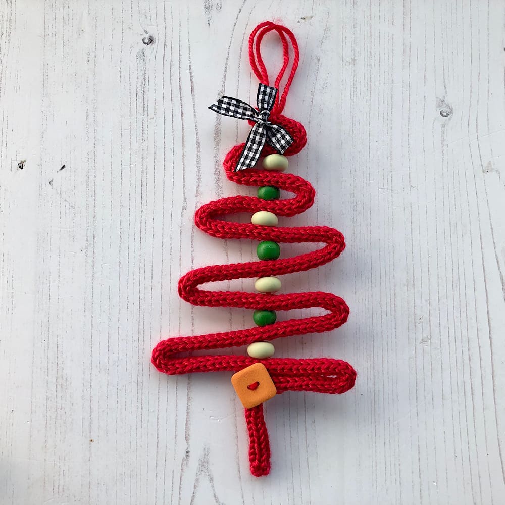 Knitted wire Christmas tree decoration