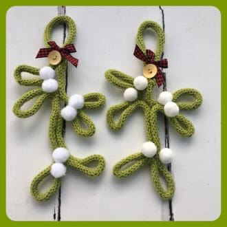 Mistletoe knitted wire decoration