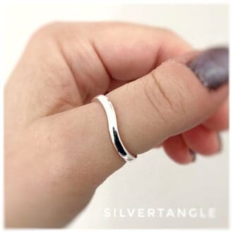 Silver Wavy Thumb Ring