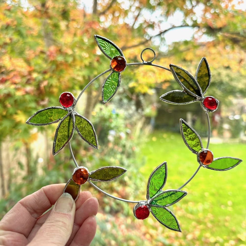 Laurel wreath suncatcher