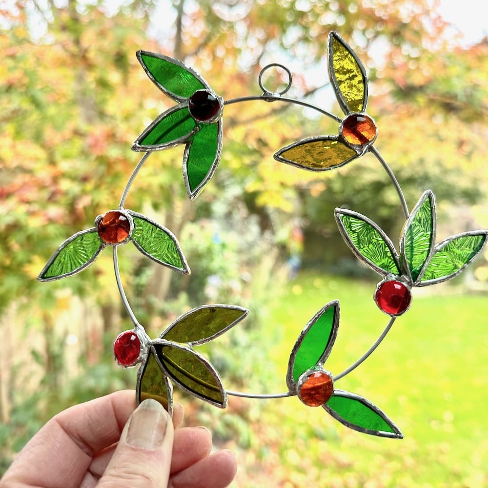 Laurel wreath suncatcher