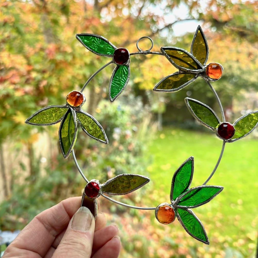 Laurel wreath suncatcher