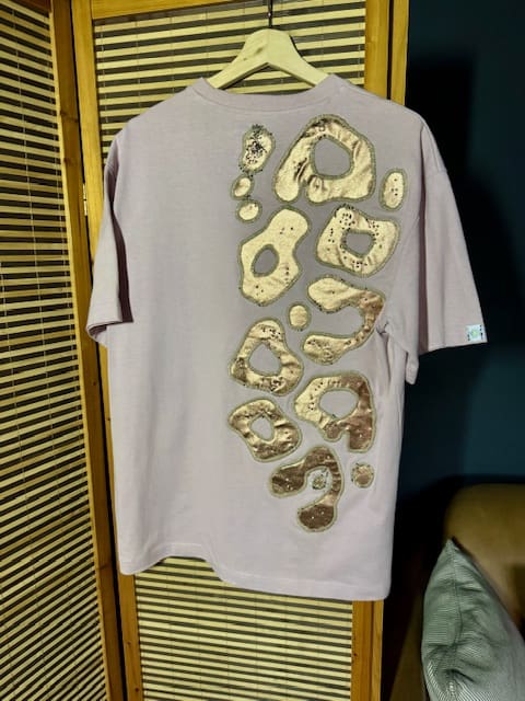 Leopard Print Tee with Metallic Appliqué