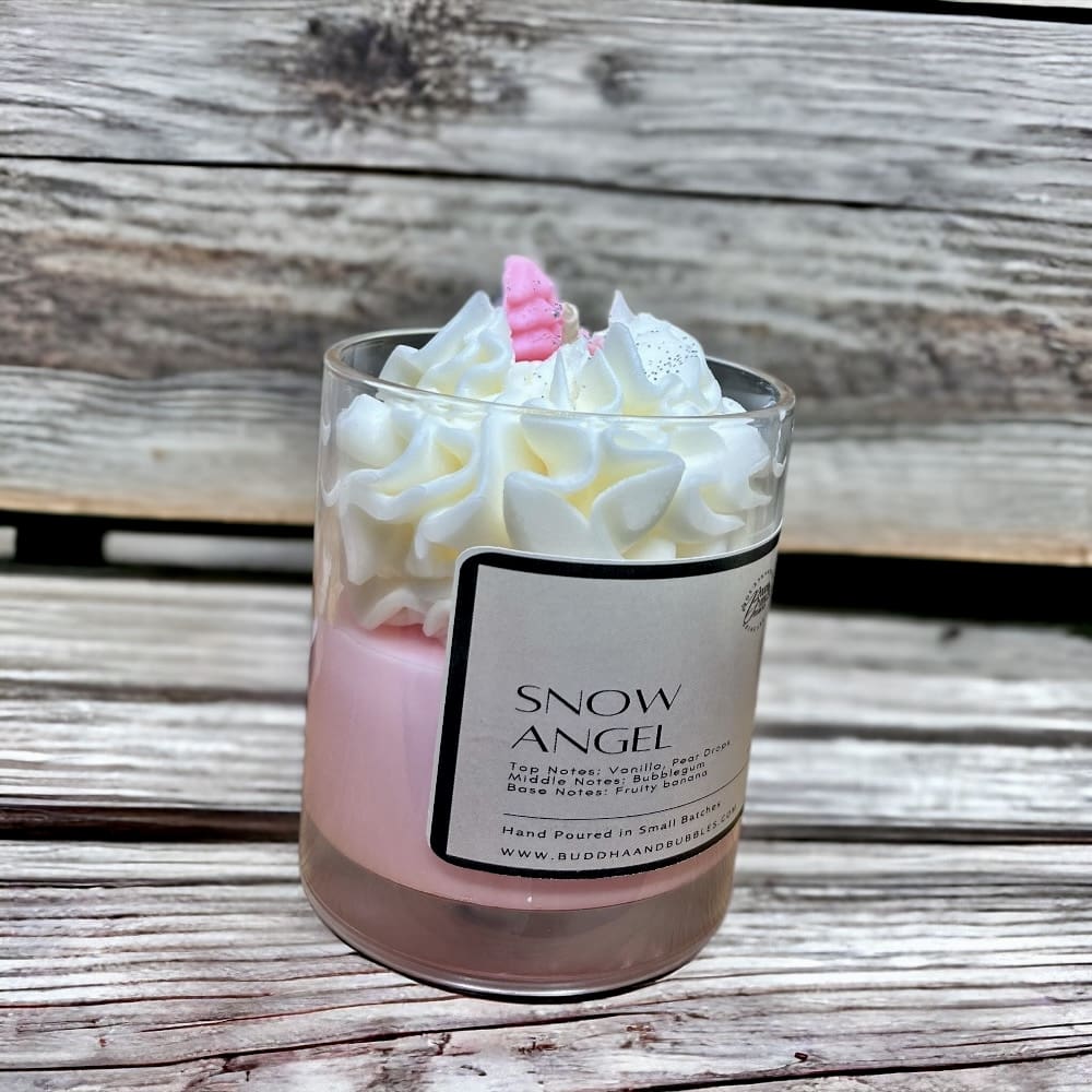 unique handmade festive candle snow angel scent