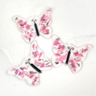 Pink and purples glass butterfly